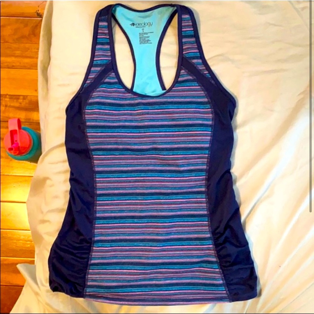 Small ideology racerback tank with built in bra